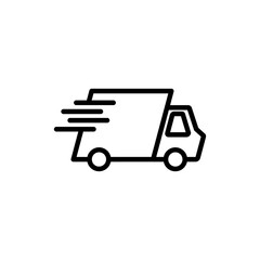 Delivery Icon vector isolated on white background. Fast Delivery Icon. Fast shipping delivery truck. Truck icon delivery