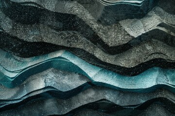 A painting of a wave with a dark blue background