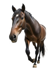 portrait of a horse isolated on white transparent background with clipping path, for printing and web page design, sticker, png transparent.