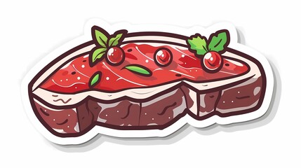 meat illustration for cafe, meat restaurant, signboard for diner