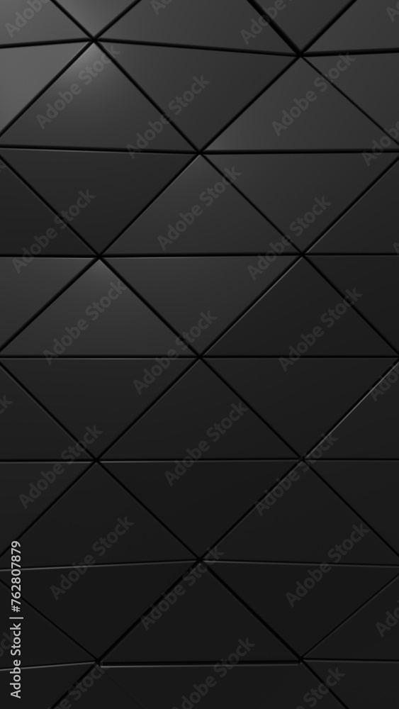 Poster 3d abstract black triangle vertical background. 3d rendering illustration not ai