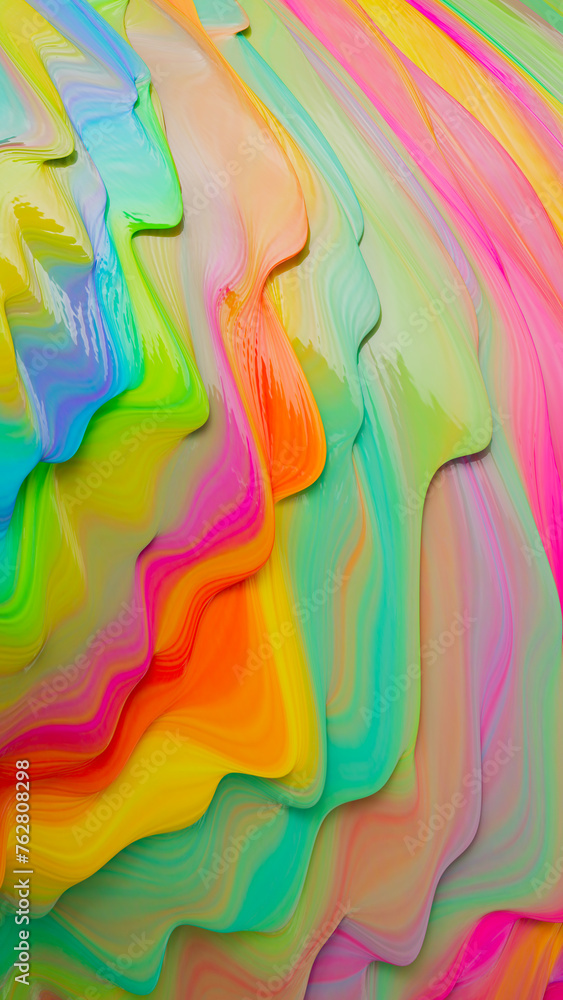 Poster paint wave abstract background. 3d rendering illustration not ai