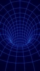 Flying in digital tunnel . Abstract motion vertical background. Cyberpunk concept. Sci-fi. 3d rendering illustration not AI