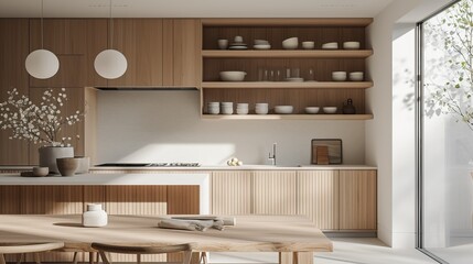 Japandi Inspired Kitchen Hub Kitchen hub with Japanese