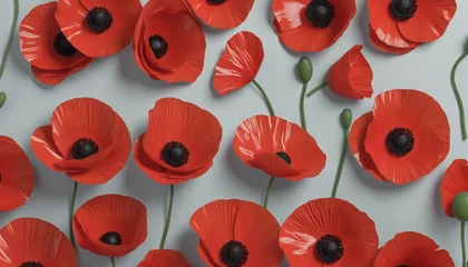 Fototapeten Red poppies as a symbol of memory for the fallen in the war © Random_Mentalist