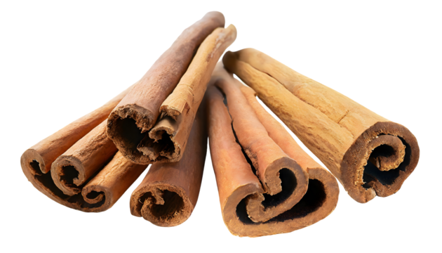cinnamon sticks isolated on white transparent background, for printing and web page, banner design, sticker, png transparent.