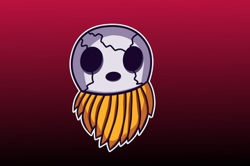 Cute baby skull in ghost mode 