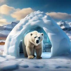 polar bear on ice generative ai