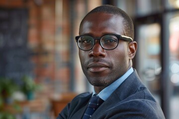 Naklejka premium Portrait of an African American businessman