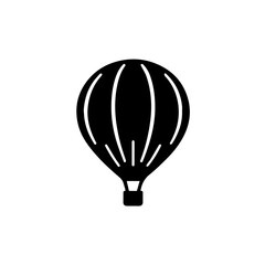 Black silhouette of a hot air balloon, editable vector SVG, generated with AI