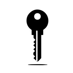 Black silhouette of a key, editable vector SVG, generated with AI