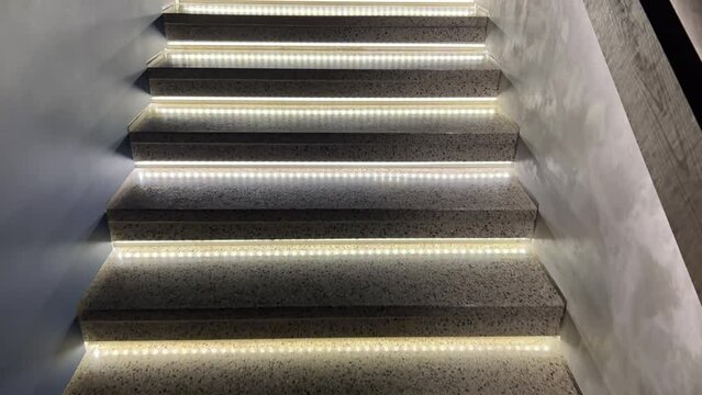 Abstract Modern Lighted Stairs to Restaurant, Club, Hotel, office, Home or Public Space