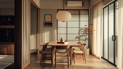 Japandi Styled Dining Harmony Dining room with harmonium