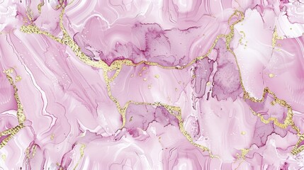 a close up view of a pink and gold marbled surface with gold flecks on top of it.
