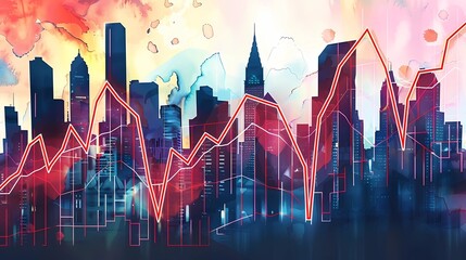 currency exchange chart background image of an exchange trading chart