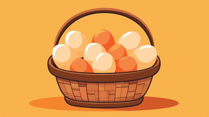 Egg basket vector illustration flat vector illustration