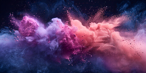 background with space, Vibrant and Colorful Smoke Explosion Bursting on Dark Background for Design and Creativity Inspiration
