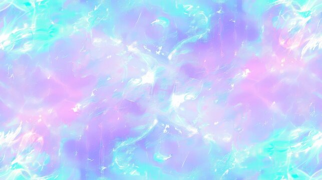 a blue and pink abstract background with lots of white and pink flowers on the bottom of the image and the bottom of the image is blurry.