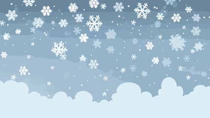 Falling snow on the gray background. flat vector 