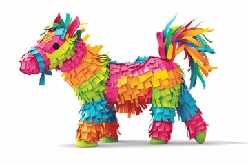 Vibrant pinata isolated on a white background symbolizing traditional Mexican culture and Cinco de Mayo celebrations, vector style --ar 3:2 Job ID: 82ce9332-529c-4de5-8426-1a5a32075c29