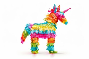 Vibrant pinata isolated on a white background symbolizing traditional Mexican culture and Cinco de Mayo celebrations, vector style --ar 3:2 Job ID: da4d3142-2247-4301-b209-54e5f081cac4