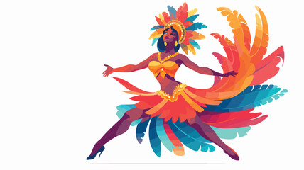 Female carnival dancer icon vector illustration 