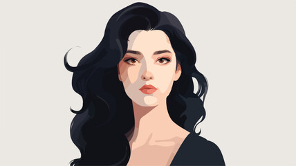 Female vector portrait illustration person characte