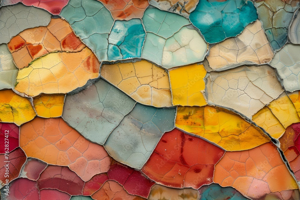 Poster colorful abstract mosaic background: textured pattern with vivid multicolored geometric shapes