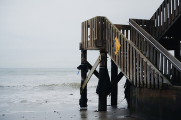 Wooden stairs by the ocean