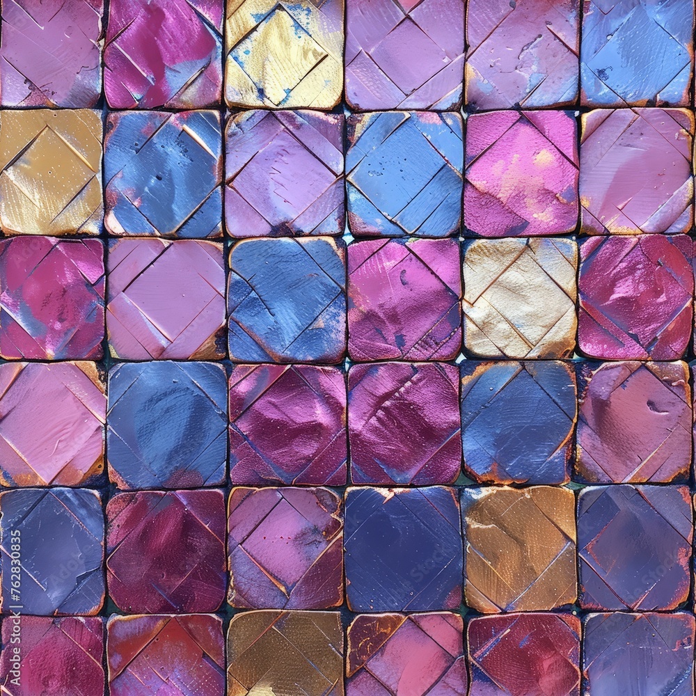 Aufkleber intricate tile wall, showcasing a mesmerizing array of colors and patterns that create a stunning mosaic design