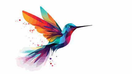 Flying Hummingbird Silhouette can use Art Illustration - obrazy, fototapety, plakaty