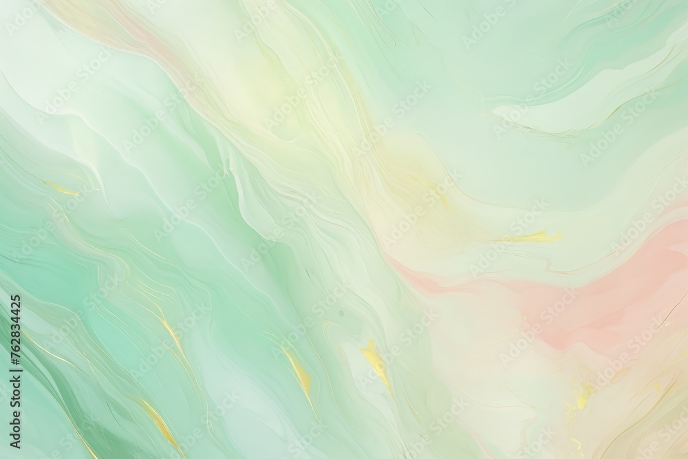 Poster an abstract painting filled with delicate pastel colors blending and swirling together in a mesmeriz