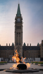 Centennial Flame monument on Parliament Hill commemorating the 100th anniversary of the Canadian...
