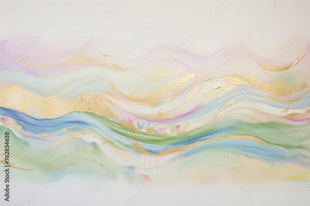 Aufkleber a vibrant wave of colorful paint cascades down a white wall, creating a dynamic and abstract art pie