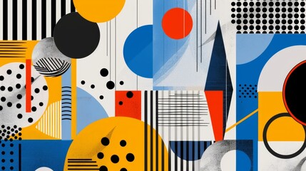  KS.Abstract geometric background with various shapes