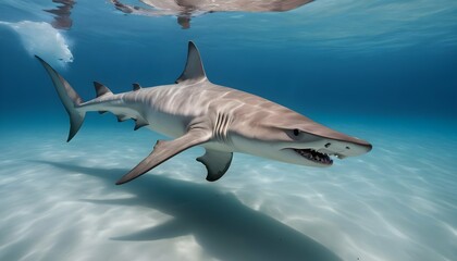 A Hammerhead Shark Hunting In A Fast Moving Curren Upscaled 4