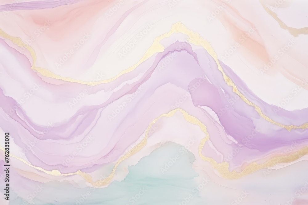 Poster A vibrant abstract painting filled with soft pastel colors and dynamic swirls of motion, creating a sense of calm and tranquility