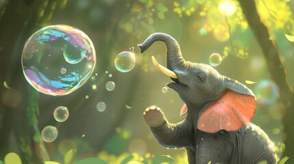 Soft-edged cartoon elephant