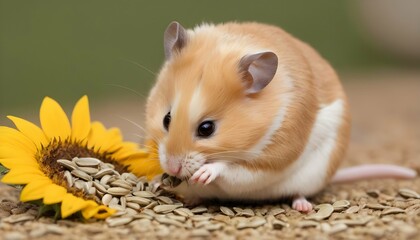 A Hamster Munching On A Sunflower Seed Upscaled 2