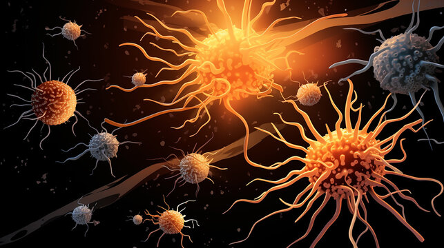 Dendritic Cells Presenting Antigens to Lymphocytes.