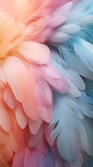 bird feathers, multi-colored, background, pastel tone, blue and pink, omputer wallpaper, phone wallpaper