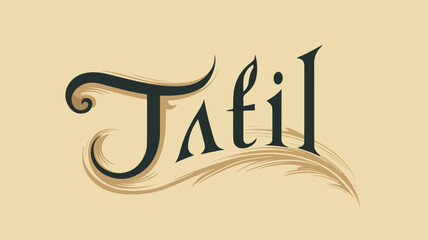 Hand drawn lettering text tail typography element 