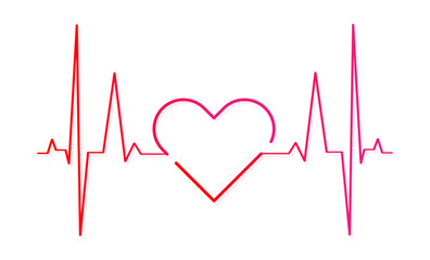 ECG heart beat line icon symbol, Heart beat pulse hospital logo sign. Vector.