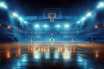 Foto op Canvas A vacant stadium, basketball court, and sports field with fans and spotlights © ProDesigner