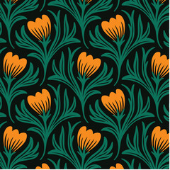Vintage Tulip Designs in Fabric, Wallpaper and Textures