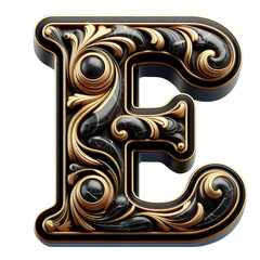 Isolated 3D Letter on a Clear PNG Canvas, Generative AI