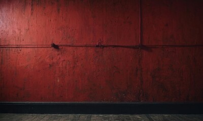 red wall background for horror theme with copy space for text