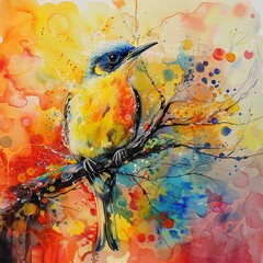 Push the boundaries of traditional watercolor art with an innovative approach inspired by kids Birds Eye View super detailed