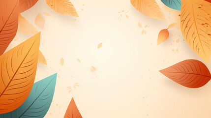 Creative autumn background with simple leaves and pastel textures