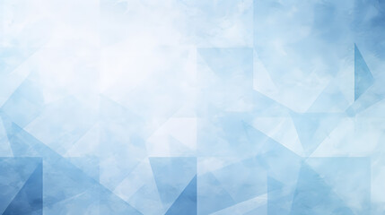 Blue background with geometric shapes and a watercolor texture  in a light blue color